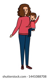 happy student boy with female teacher