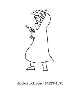 happy student boy graduated celebrating