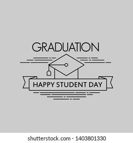 Happy Student Day vector illustration with Graduation cap