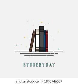 Happy Student Day vector illustration with book design. Good template for education or back to school design.