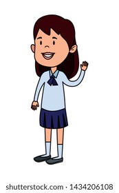 happy student girl comic character