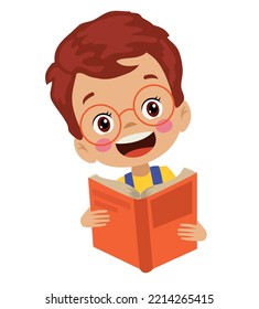 happy student reading a book