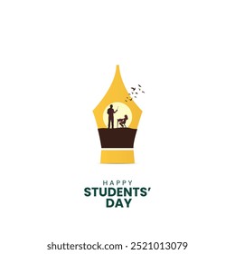 Happy students' day concept, creative student day design. teacher's day creative ads. vector illustration