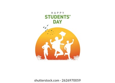 Happy students' day concept vector illustration background. Creative students' day vector education concept.