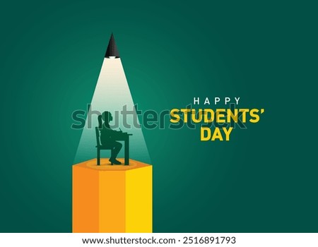 Happy students' day concept vector illustration background. Creative students' day vector education concept.