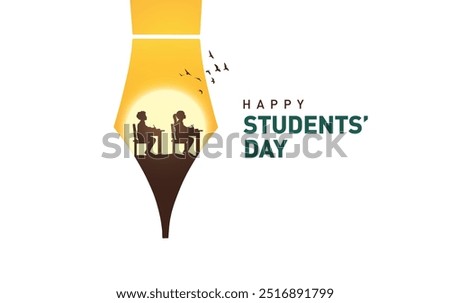 Happy students' day concept vector illustration background. Creative students' day vector education concept.