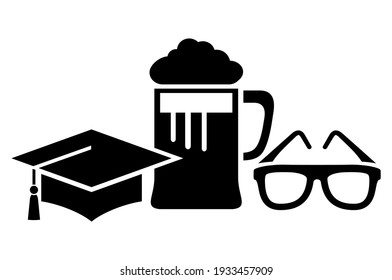 Happy students day funny vector icon isolated on white background