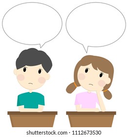 Happy students are talking with speech bubble.Vector illustration character design.
