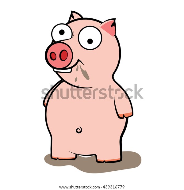 Happy Stupid Dirty Pig Cartoon Stock Vector (Royalty Free) 439316779