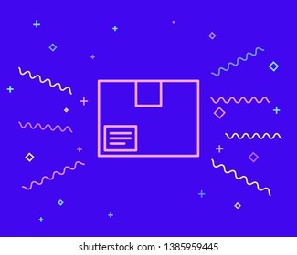 Happy style Box vector icon for your web. Delivery symbol