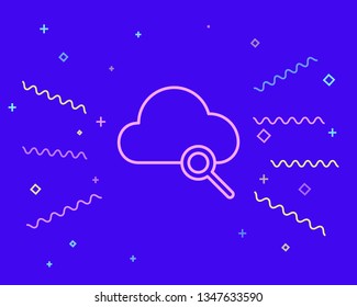 Happy style Cloud Search Icon Isolated Vector Illustration