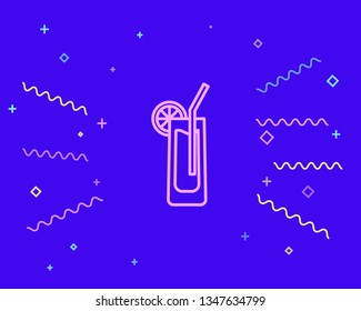 Happy style Cocktail vector icon, alcohol symbol