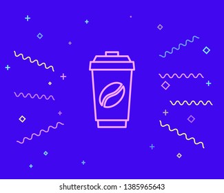 Happy style Coffee cup icon. Coffee time