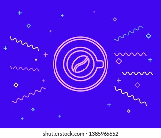 Happy style Coffee cup icon. Coffee time