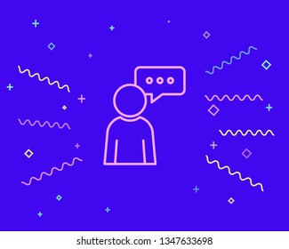 Happy style Communication, dialog, conversation on an online forum and internet chatting concept. Business man talking.