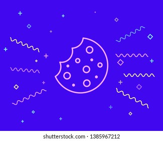 Happy style Cookie icon. Biscuit cookie or biscotti vector icon