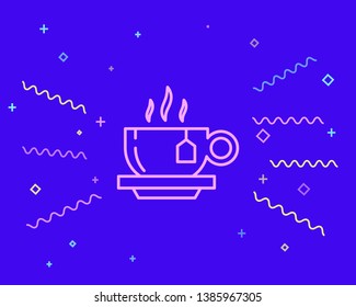 Happy style Cup of Tea Vector Icon for mobile app, website or desktop app
