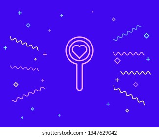 Happy style Diagnostics. Magnify vector icon