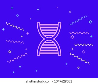 Happy style DNA structure vector icon. Genes symbol