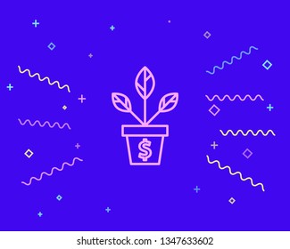 Happy style Dollar plant vector icon sign symbol