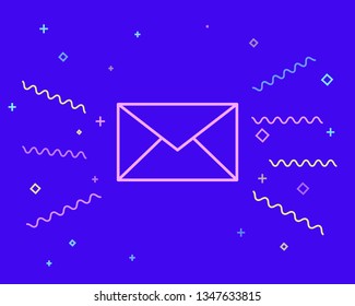 Happy style Envelope Icon , Email icon or message vector