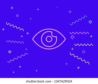 Happy style Eye icon. Element of web, minimalistic for mobile concept and web apps icon.