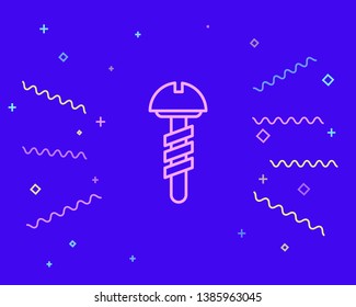 Happy style Filled screw super icon. Screw symbol.