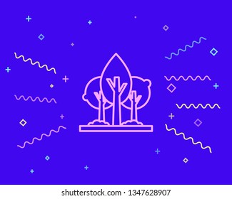 Happy style Forest design icon. Nature background