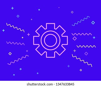 Happy style Gear wheel sign icon