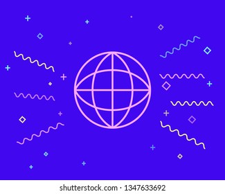 Happy style Globe vector icons, planet Earth
