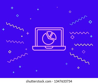 Happy style Laptop with infographic elements. Business success concept.