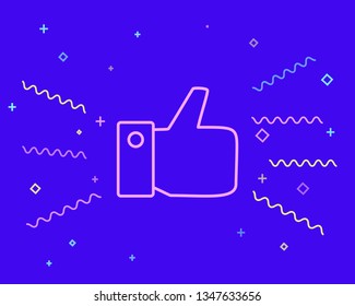 Happy style Like hand icon. Like Symbol