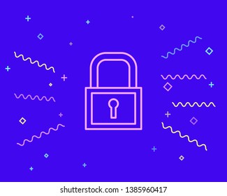 Happy style Lock and key vector icon.