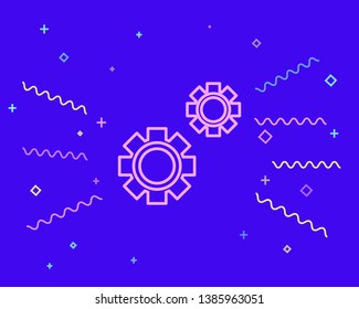 Happy style Mechanism Icon. Gear symbol