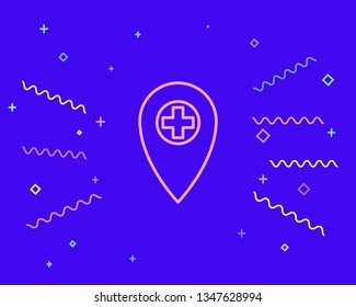 Happy style Medical Center icon. Designed for web and software interfaces.