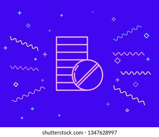 Happy style Pills vector icon. Medical and HealthCare Symbol