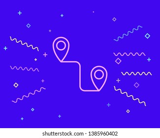 Happy style Route location vector icon. Concept of path or road