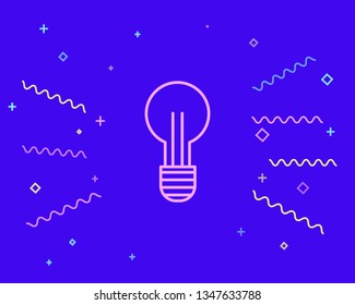 Happy style Simple light bulb icon. Idea sign concept
