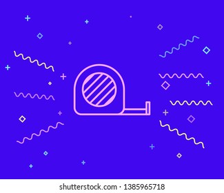 Happy style Tape measure icon, measuring tool, ruler.