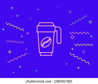 Happy style Thermocup for coffee. Coffee time