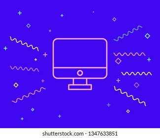 Happy style Vector Desktop Computer Icon