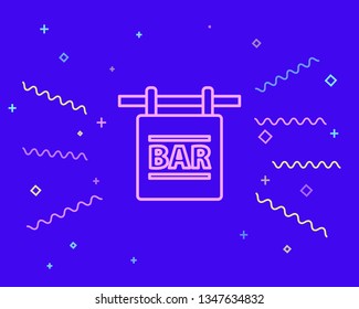 Happy style Vector Hanging Bar Board. Bar concept