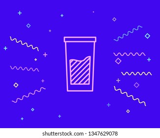 Happy style Water glass icon. Soda glass vector illustration.