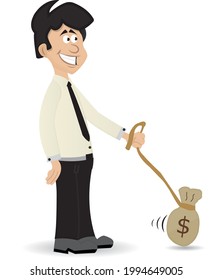 happy success manager smiling isolated