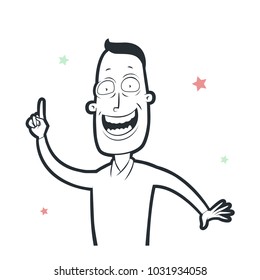  Happy successful man got an idea