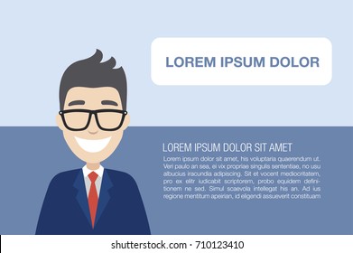 Happy successful young man. Vector illustration