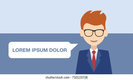 Happy successful young man. Vector illustration