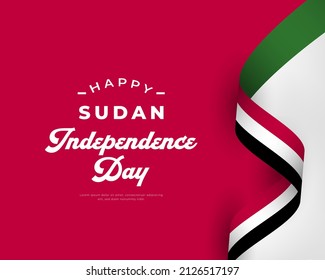 Happy Sudan Independence Day January 1st Celebration Vector Design Illustration. Template for Poster, Banner, Advertising, Greeting Card or Print Design Element