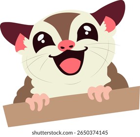 Feliz Planador de Açúcar Desenho Animado à mão desenhado