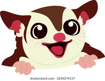 Happy Sugar Glider Cartoon hand drawn
